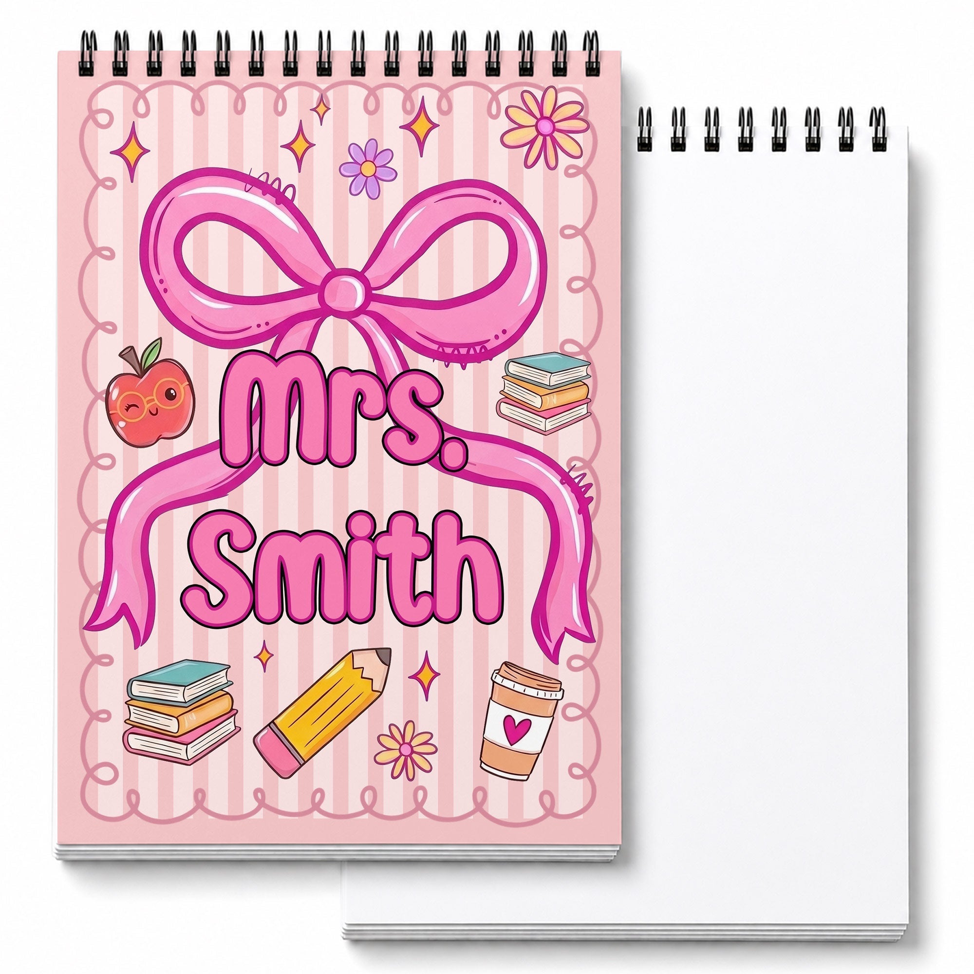 Personalized Sketch Book Custom Name Art Gift for Teacher