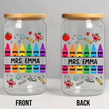 Load image into Gallery viewer, Personalized Clear Glass Can with Straw Teacher Gift Eco-Friendly
