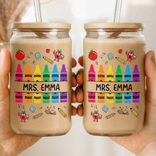 Load image into Gallery viewer, Personalized Clear Glass Can with Straw Teacher Gift Eco-Friendly
