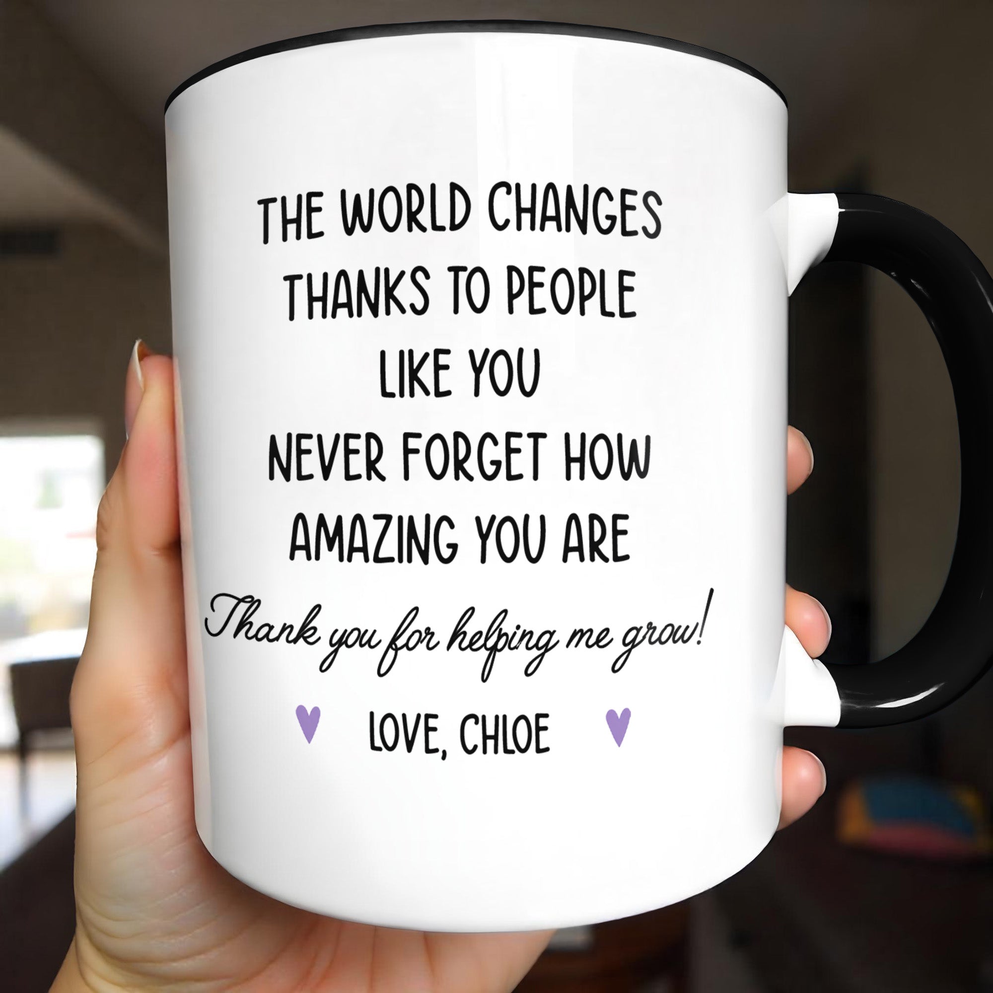 Personalized Ceramic Accent Mug Teaching Gift for Teacher - Rainbow Apple Design