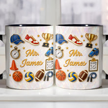 Load image into Gallery viewer, Personalized Accent Mug Custom Teacher Gift with Mother of Pearl Mosaic
