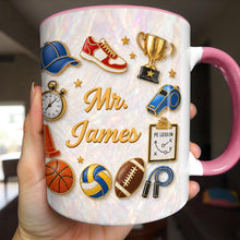 Load image into Gallery viewer, Personalized Accent Mug Custom Teacher Gift with Mother of Pearl Mosaic
