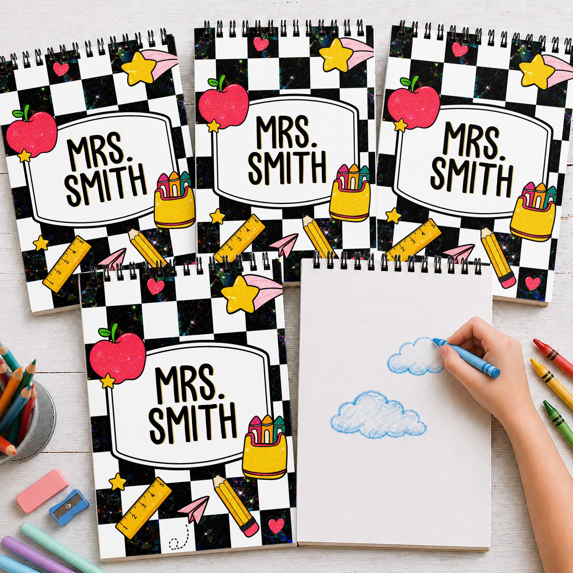 Personalized Art Sketch Book Custom Cover for Teachers Gift