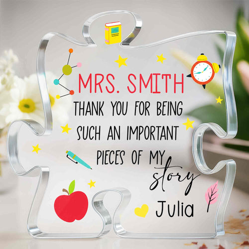 Personalized Custom Puzzle Acrylic Plaque Gift for Teacher
