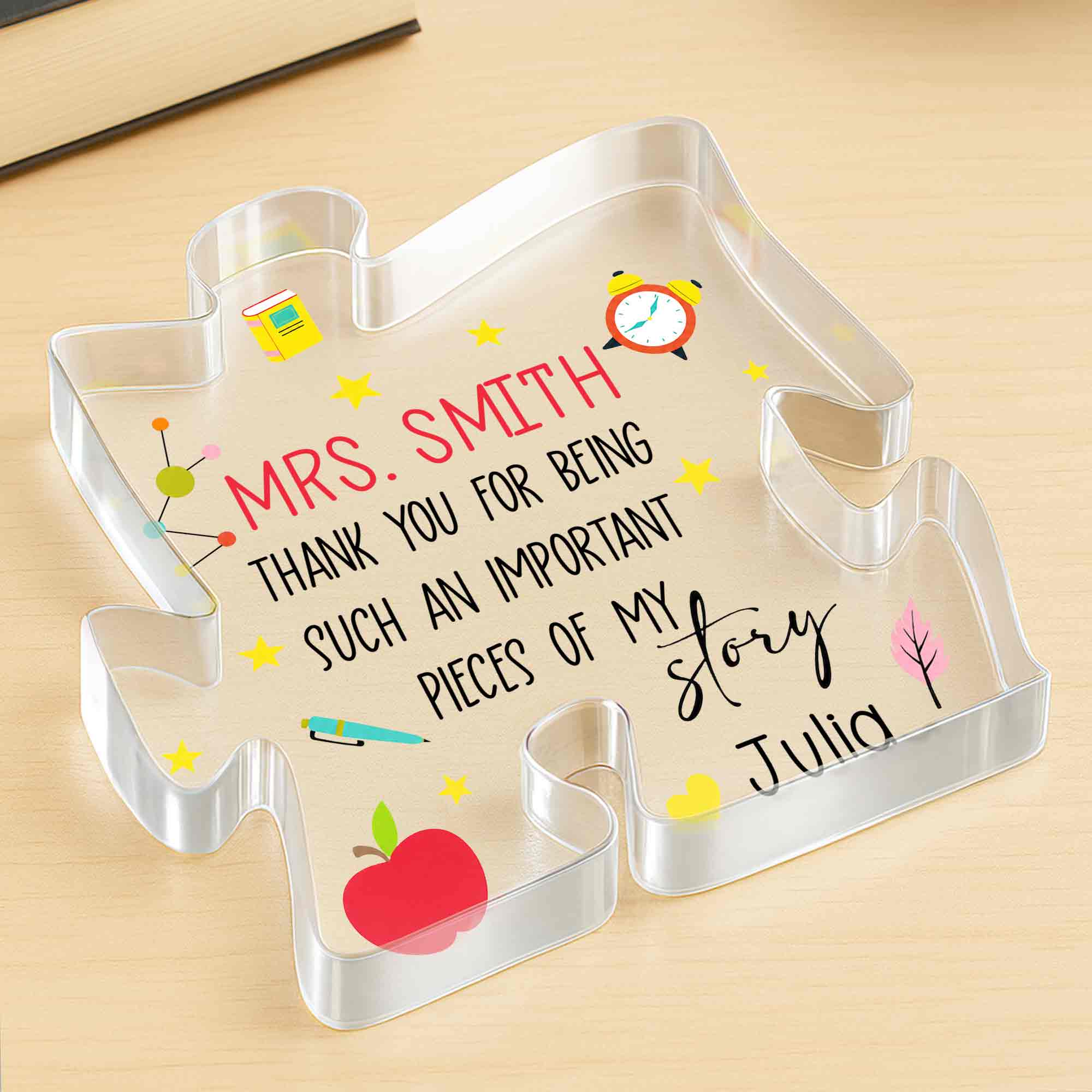 Personalized Custom Puzzle Acrylic Plaque Gift for Teacher