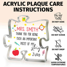 Load image into Gallery viewer, Personalized Custom Puzzle Acrylic Plaque Gift for Teacher
