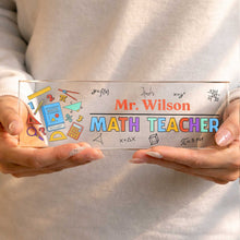 Load image into Gallery viewer, Personalized Math Teacher Acrylic Desk Name Plate Gift
