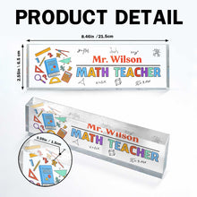 Load image into Gallery viewer, Personalized Math Teacher Acrylic Desk Name Plate Gift
