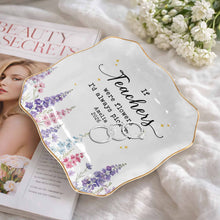 Load image into Gallery viewer, Personalized Jewelry Dish with Custom Birth Month Flowers Gift for Teacher
