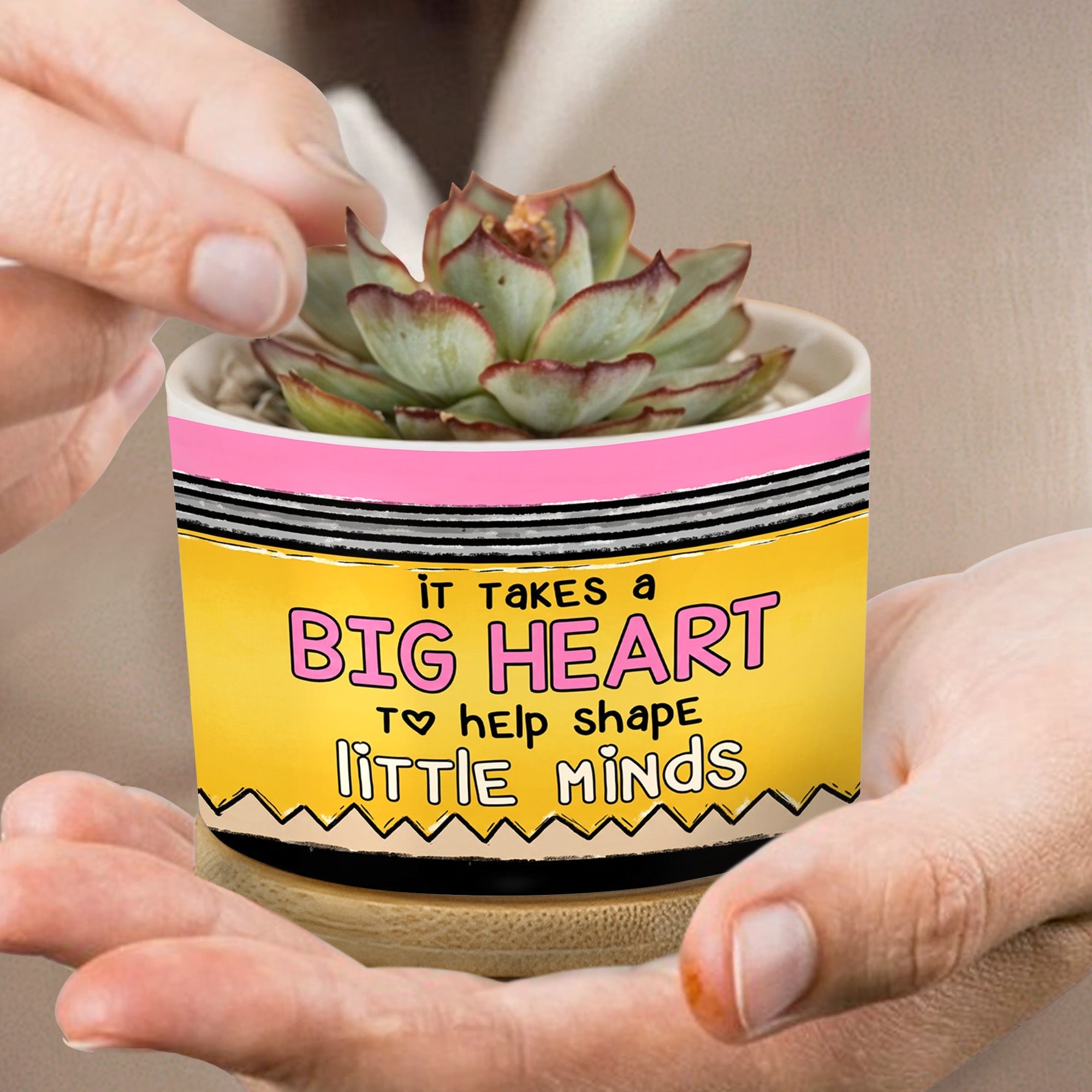 Personalized Ceramic Plant Pot Custom Teacher Gift Idea