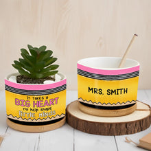 Load image into Gallery viewer, Personalized Ceramic Plant Pot Custom Teacher Gift Idea

