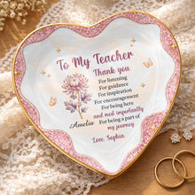 Load image into Gallery viewer, Personalized Heart Jewelry Dish Custom Name Gift for Teacher
