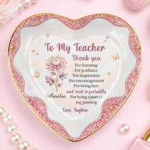 Load image into Gallery viewer, Personalized Heart Jewelry Dish Custom Name Gift for Teacher
