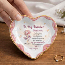 Load image into Gallery viewer, Personalized Heart Jewelry Dish Custom Name Gift for Teacher
