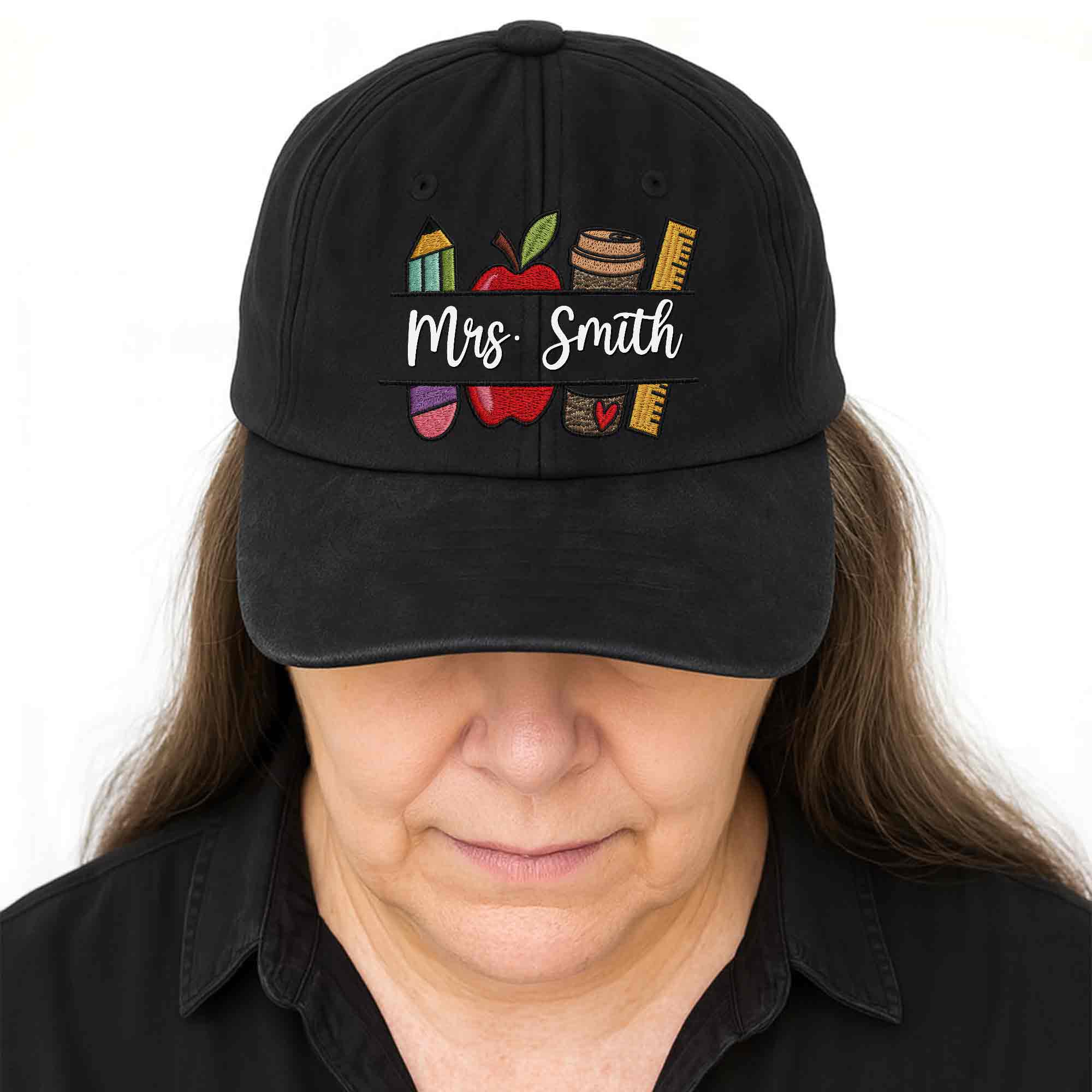 Personalized Washed Denim Cap Custom Teacher Gift Idea
