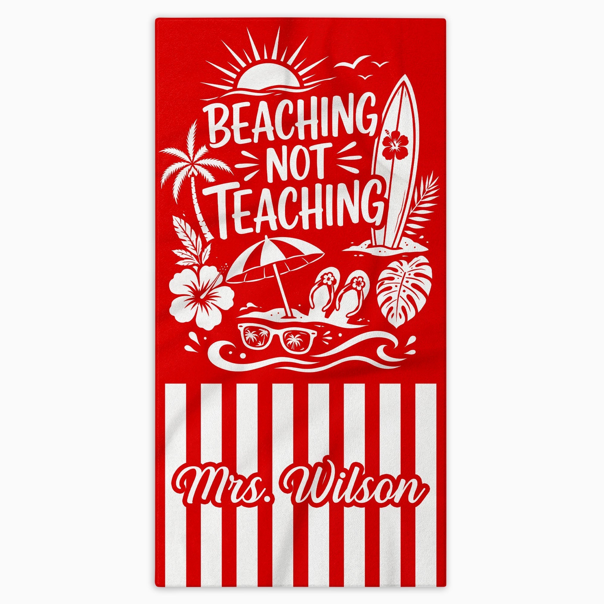 Personalized Microfiber Beach Towel Custom Design for Teacher