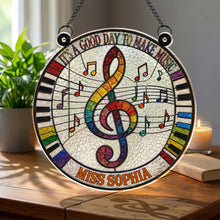Load image into Gallery viewer, Personalized Suncatcher Music Theme Gift for Teachers - Custom Name

