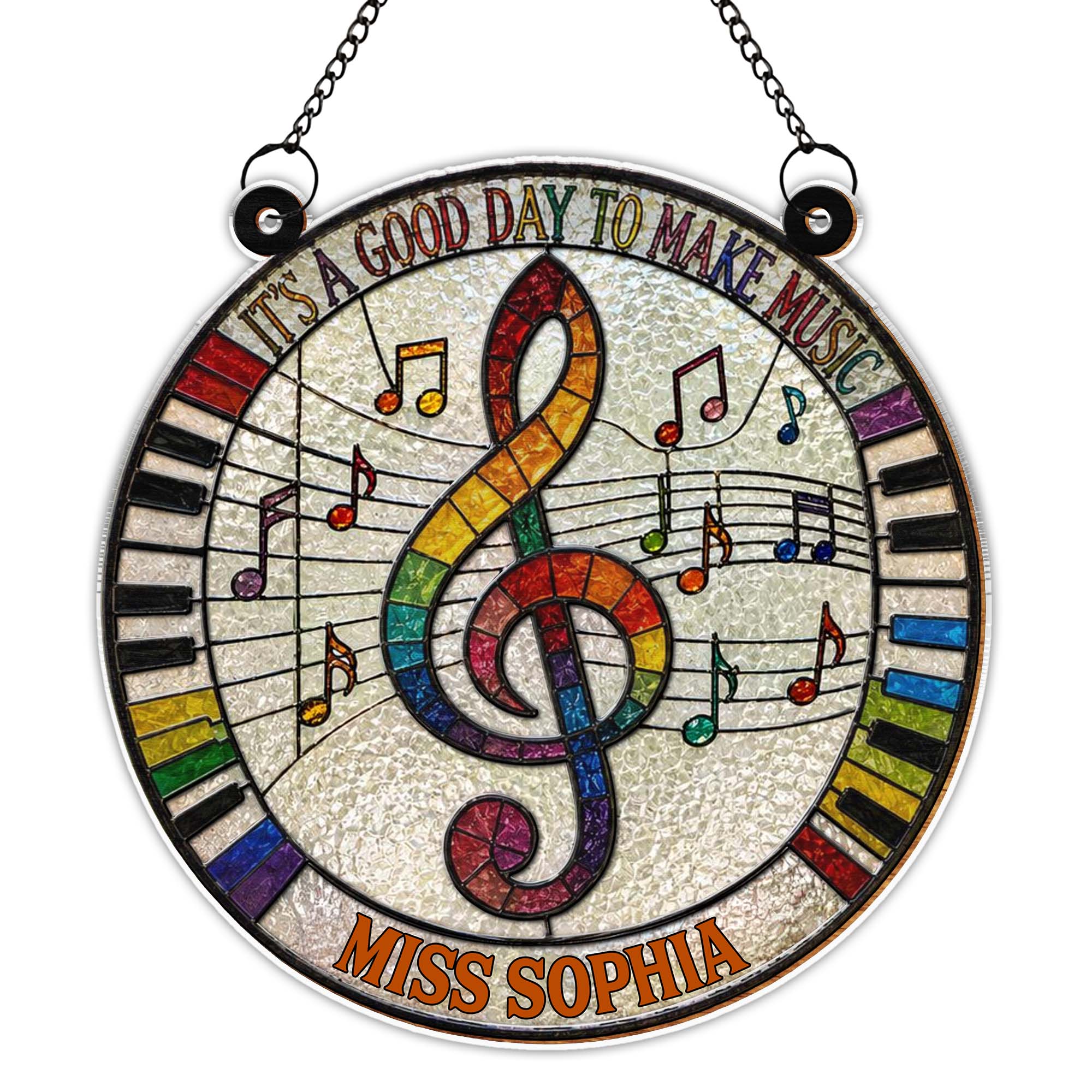 Personalized Suncatcher Music Theme Gift for Teachers - Custom Name