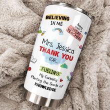 Load image into Gallery viewer, Personalized Stainless Steel Tumbler Custom Teacher Gift 20oz 30oz
