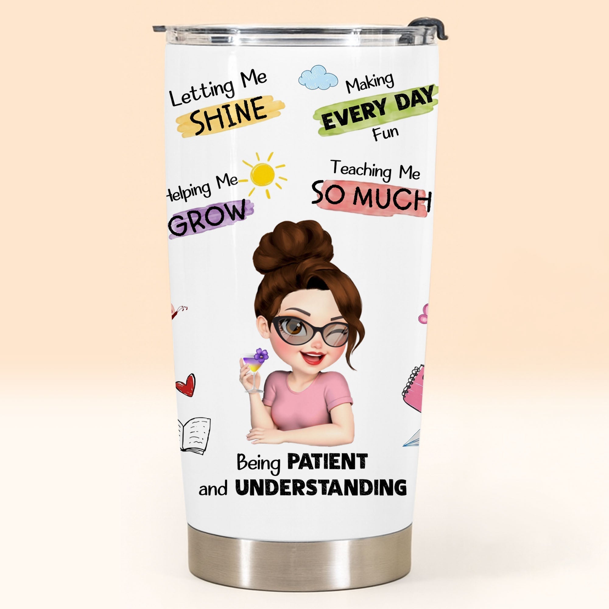 Personalized Stainless Steel Tumbler Custom Teacher Gift 20oz 30oz