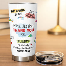 Load image into Gallery viewer, Personalized Stainless Steel Tumbler Custom Teacher Gift 20oz 30oz
