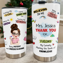 Load image into Gallery viewer, Personalized Stainless Steel Tumbler Custom Teacher Gift 20oz 30oz
