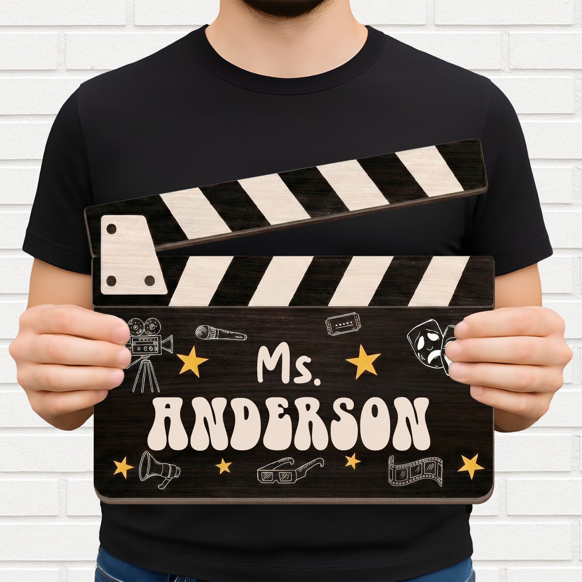 Personalized Classroom Wood Sign Custom Name Drama Gift for Teacher