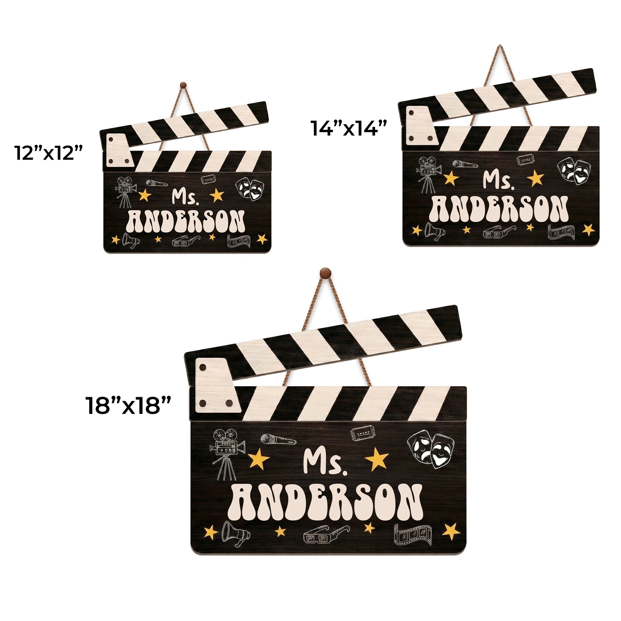 Personalized Classroom Wood Sign Custom Name Drama Gift for Teacher