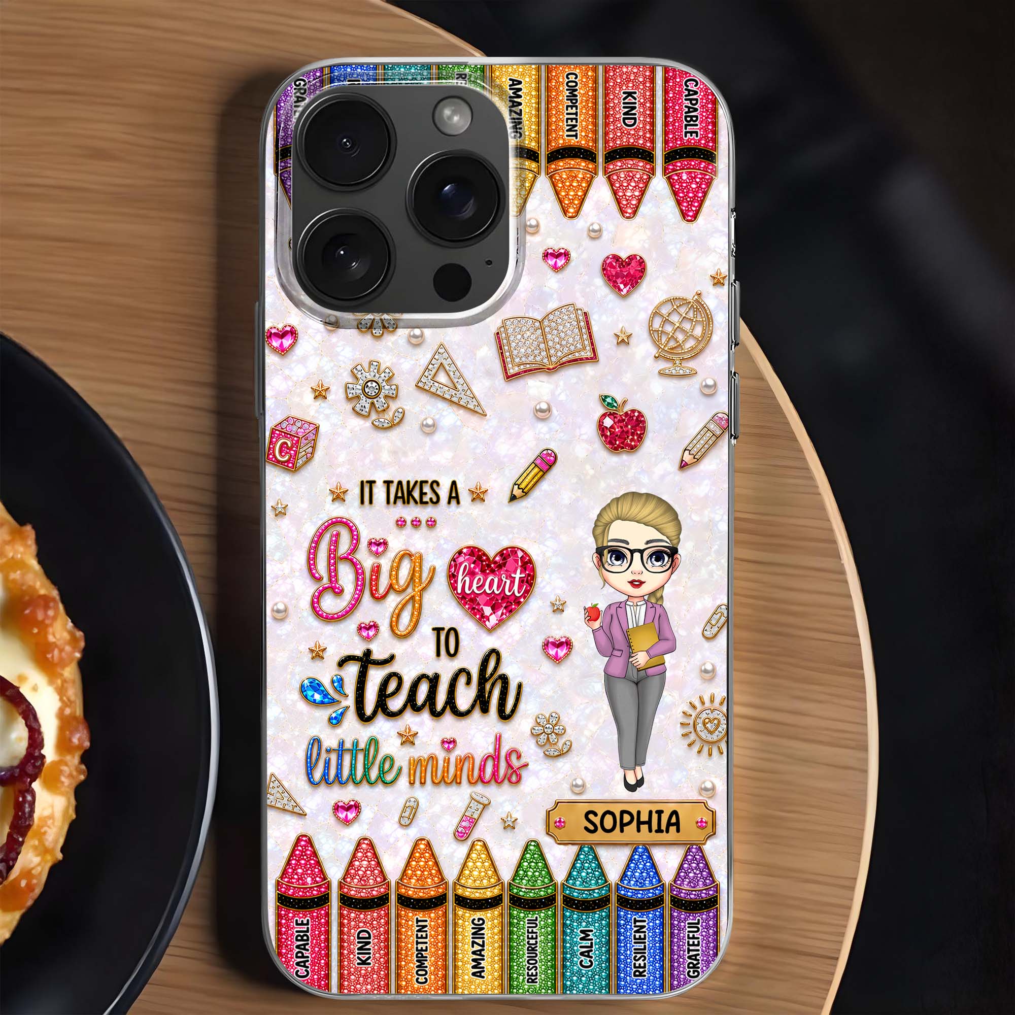 Personalized Clear Phone Case Custom Teacher Gift for Educator