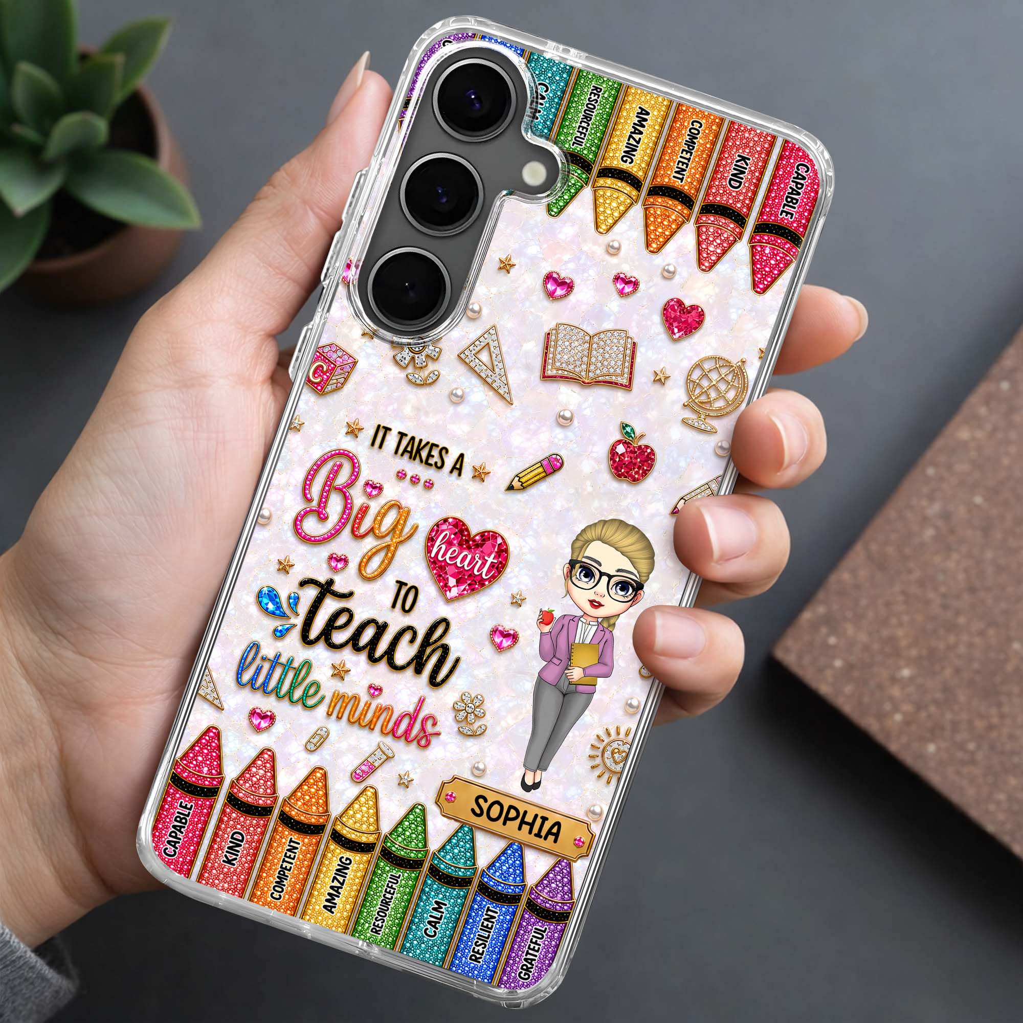 Personalized Clear Phone Case Custom Teacher Gift for Educator