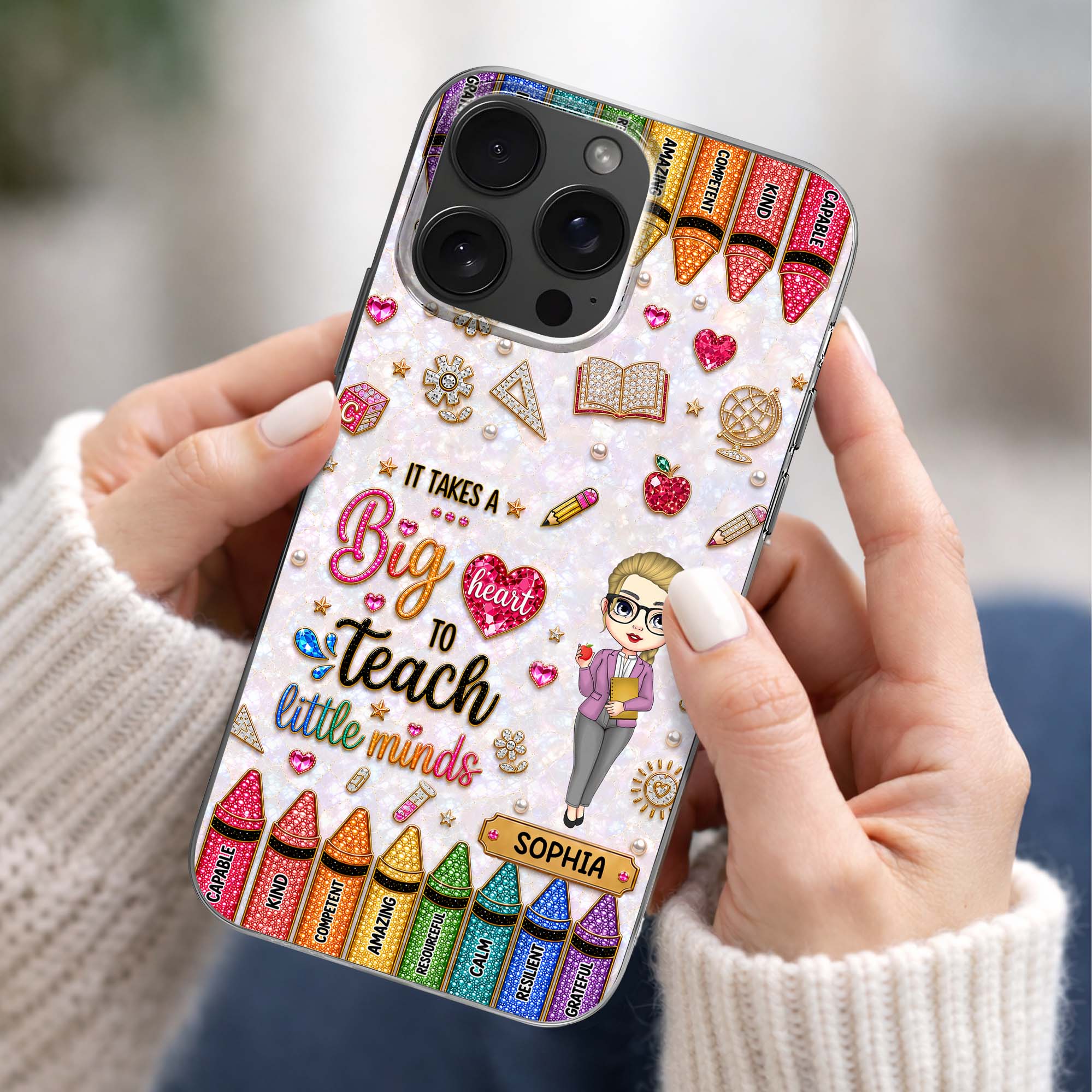 Personalized Clear Phone Case Custom Teacher Gift for Educator