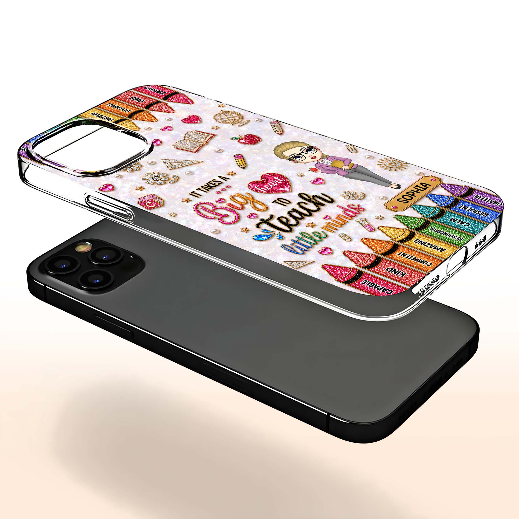 Personalized Clear Phone Case Custom Teacher Gift for Educator