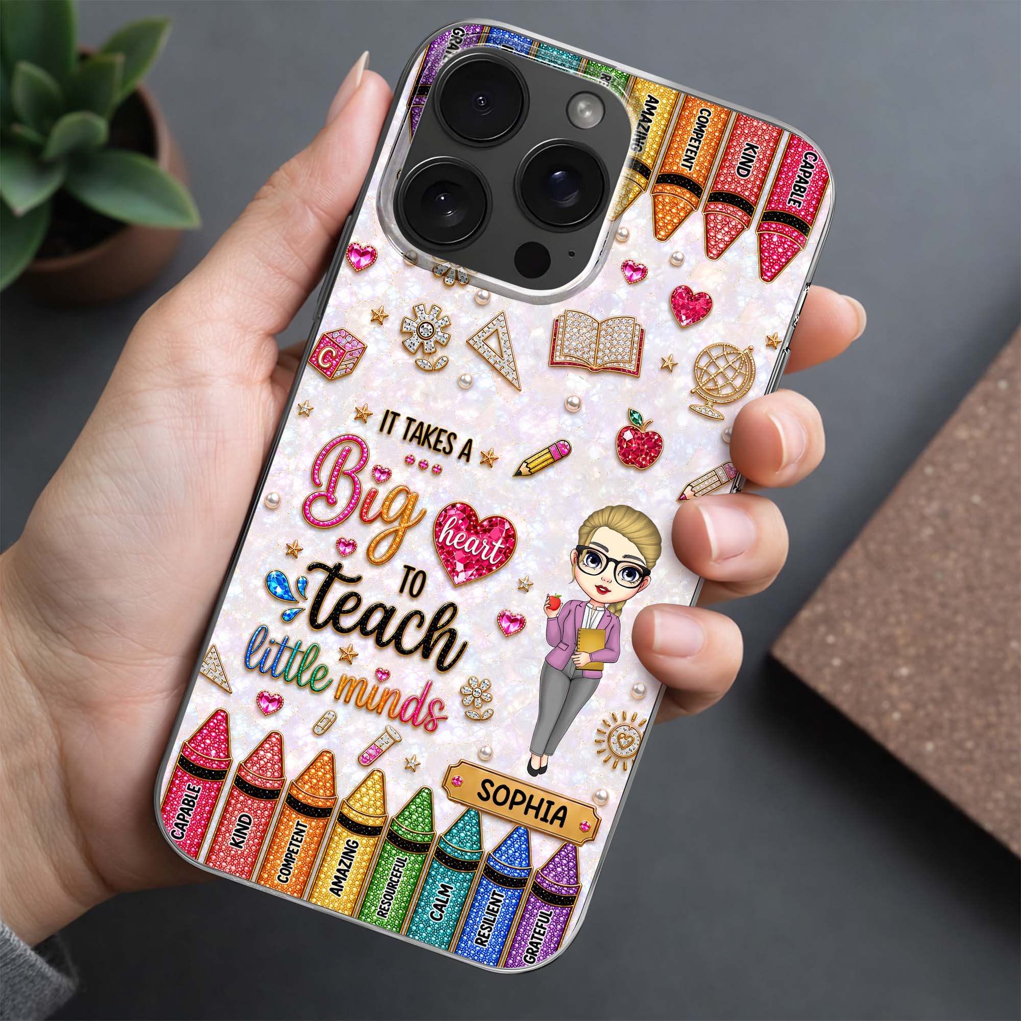 Personalized Clear Phone Case Custom Teacher Gift for Educator