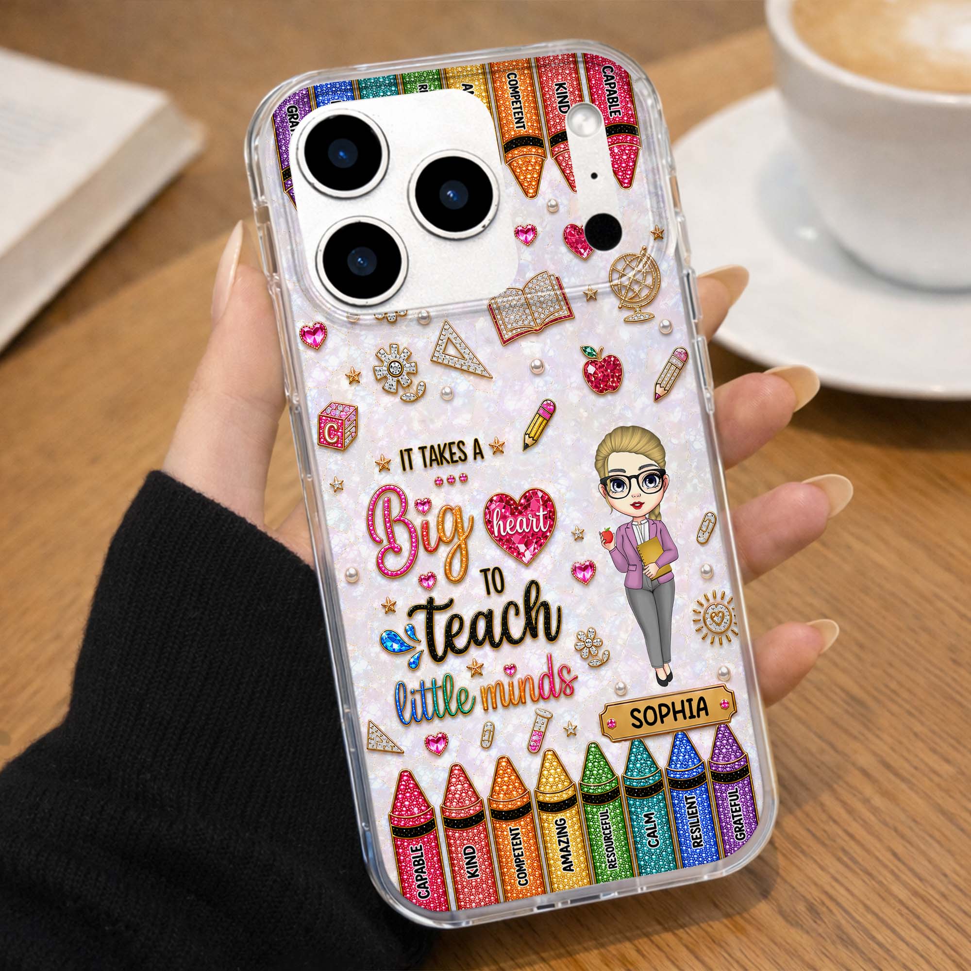Personalized Clear Phone Case Custom Teacher Gift for Educator