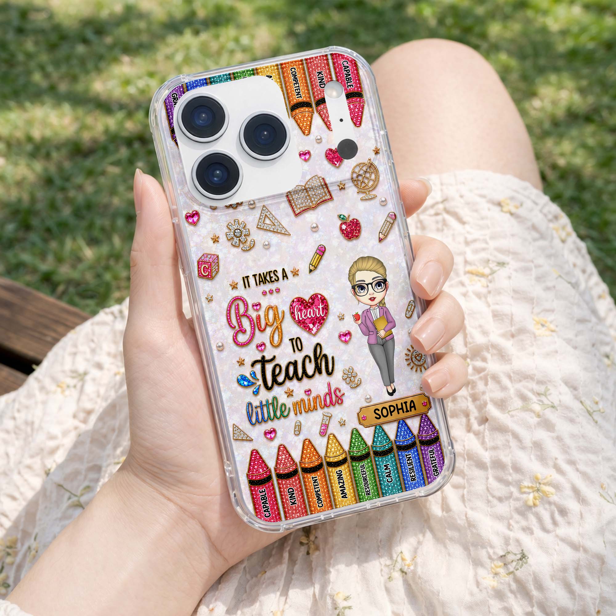 Personalized Clear Phone Case Custom Teacher Gift for Educator