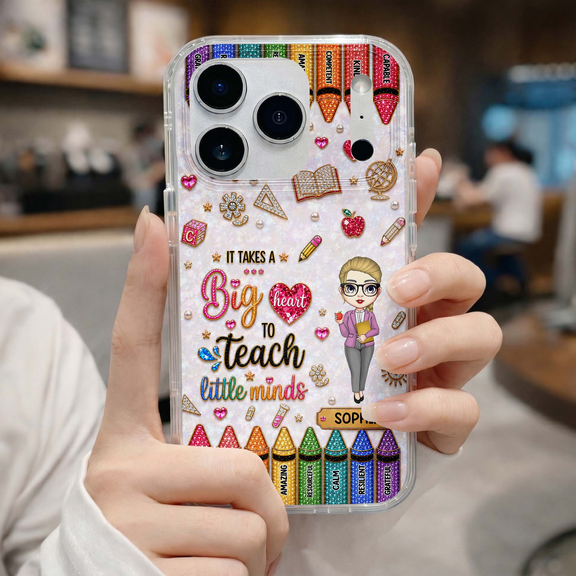 Personalized Clear Phone Case Custom Teacher Gift for Educator
