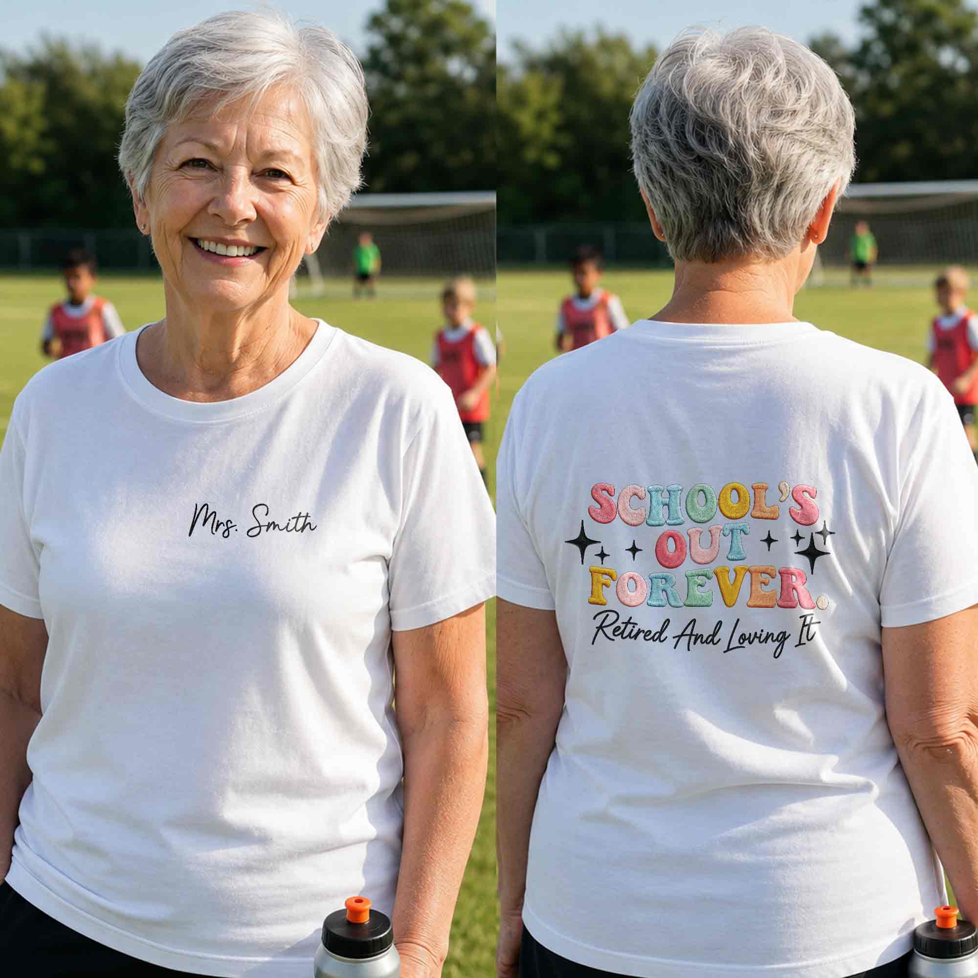 Personalized T-Shirt Custom Front and Back Gift for Retired Teachers
