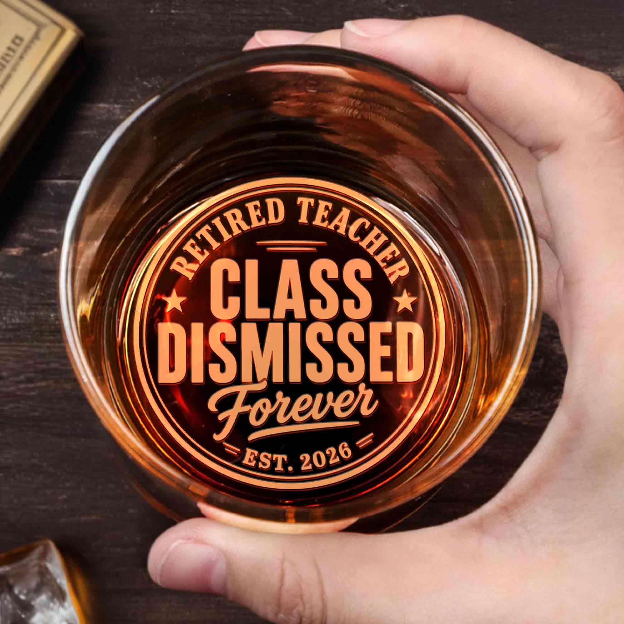 Personalized Engraved Whiskey Glass for Teachers Gift Idea