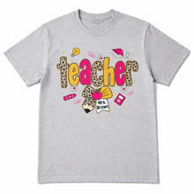 Load image into Gallery viewer, Personalized Teacher T-Shirt Hoodie Custom Name Leopard Print Gift

