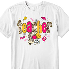 Load image into Gallery viewer, Personalized Teacher T-Shirt Hoodie Custom Name Leopard Print Gift
