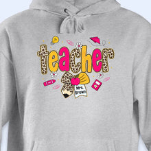 Load image into Gallery viewer, Personalized Teacher T-Shirt Hoodie Custom Name Leopard Print Gift

