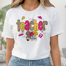 Load image into Gallery viewer, Personalized Teacher T-Shirt Hoodie Custom Name Leopard Print Gift
