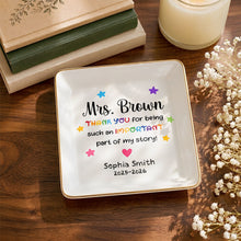 Load image into Gallery viewer, Personalized Ceramic Jewelry Dish Custom Teacher Gift
