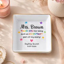 Load image into Gallery viewer, Personalized Ceramic Jewelry Dish Custom Teacher Gift
