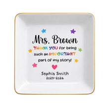 Load image into Gallery viewer, Personalized Ceramic Jewelry Dish Custom Teacher Gift
