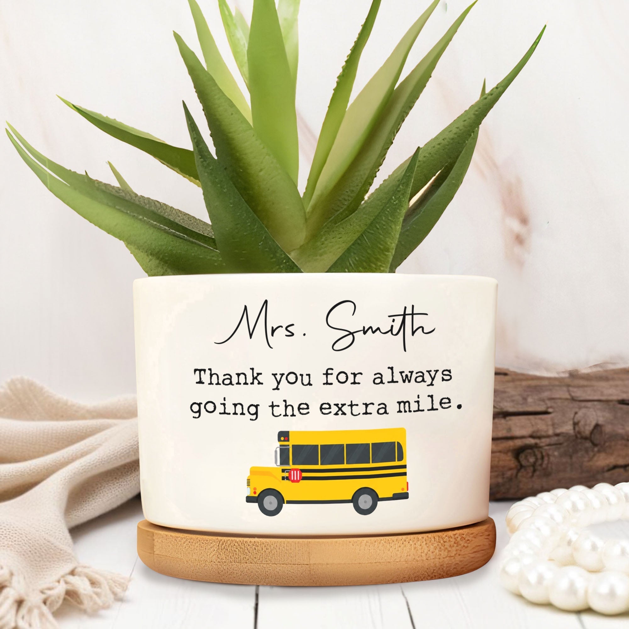 Personalized Ceramic Plant Pot Thank You Gift for Teachers