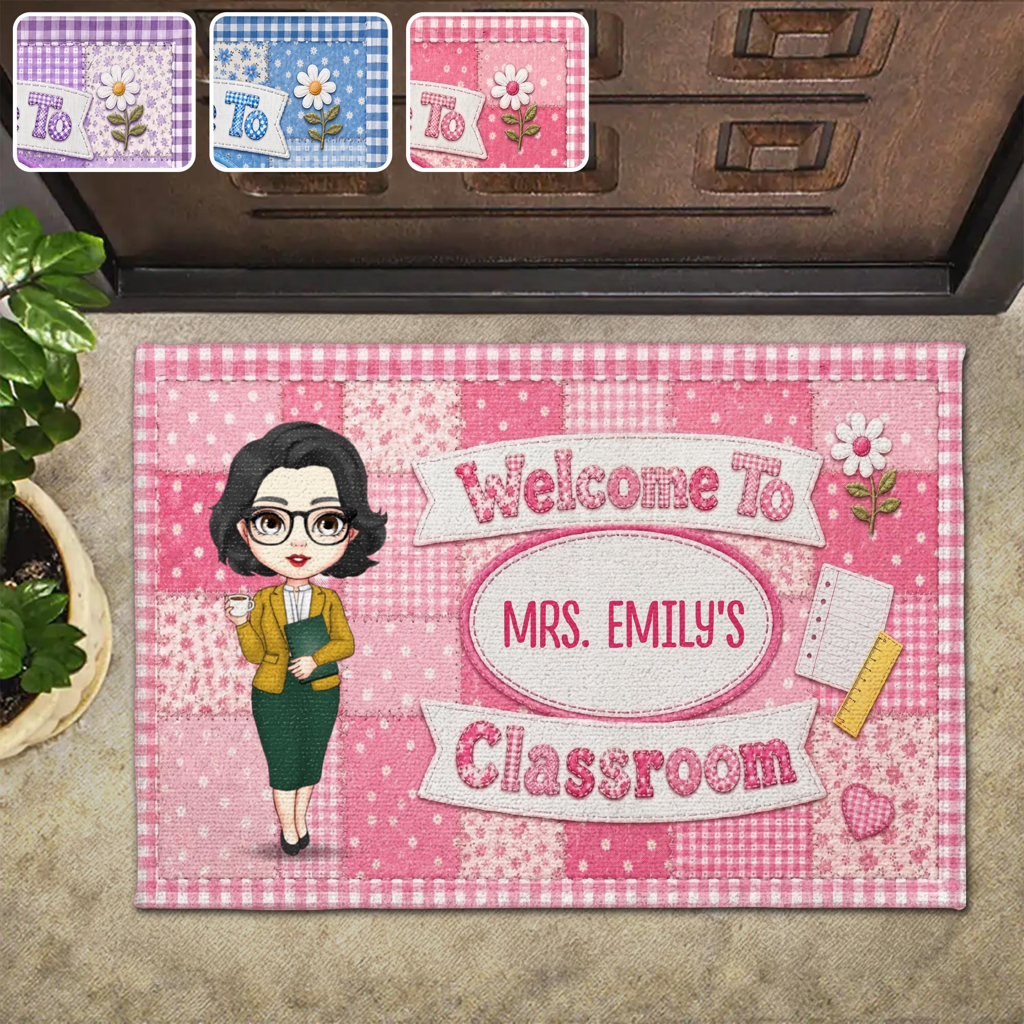 Personalized Teacher Doormat Custom Name Classroom Gift