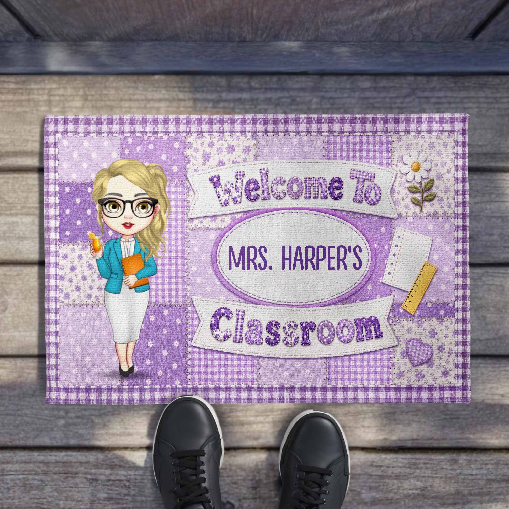 Personalized Teacher Doormat Custom Name Classroom Gift
