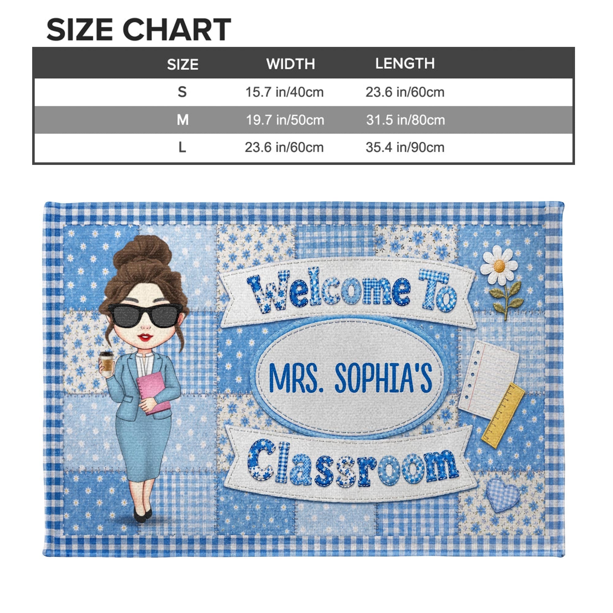 Personalized Teacher Doormat Custom Name Classroom Gift