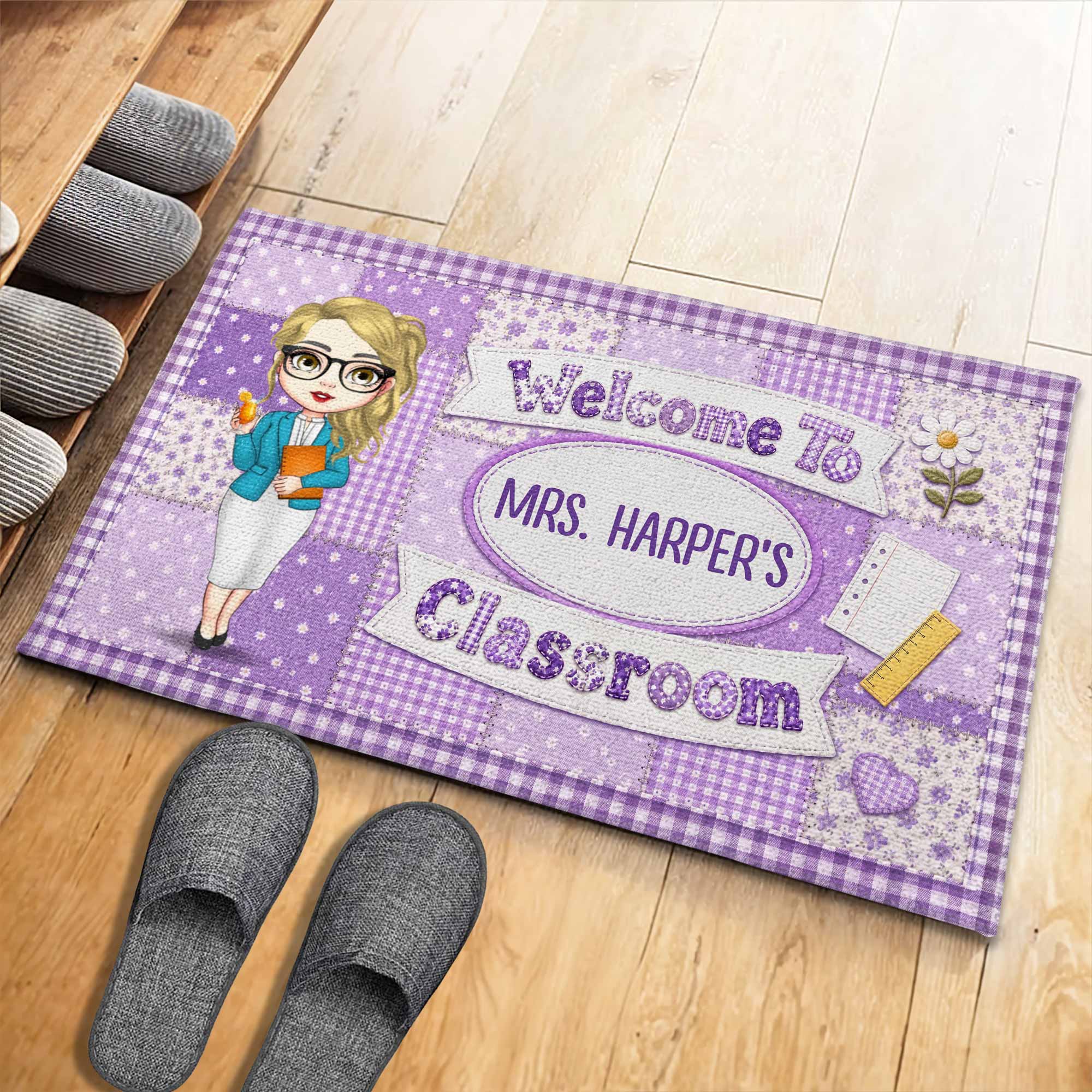 Personalized Teacher Doormat Custom Name Classroom Gift